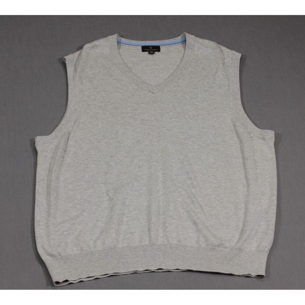 Brooks Brothers Supima Cotton Heather Gray V-neck Sweater Vest  XXL